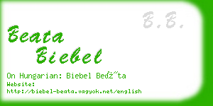 beata biebel business card